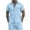 Sky Blue, variant on Men'S Contrast Trim Linen Blend Short Sleeve Button Down Shirt And Drawstring Waist Shorts Set For Summer Beach Vacation And Casual Wear,White,XL
