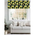 thumbnail image 5 of Valance Curtains for Kitchen Windows Summer Lemon Fruit FloralRod Pocket Valance Yellow on Black Short Window Curtain Topper for Bedroom Living Room Bathroom 54x18in, 5 of 9