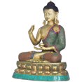 thumbnail image 2 of Exotic India Tibetan Buddhist Deity Preaching Buddha - Brass Statue with Inlay Work, 2 of 2