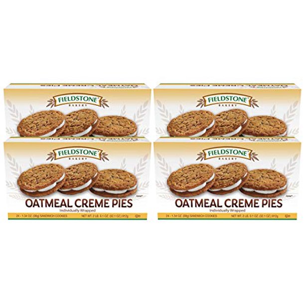 Fieldstone Bakery Oatmeal Creme Pies 4 Boxes 96 Individually Wrapped Cookies Walmart Com Walmart Com