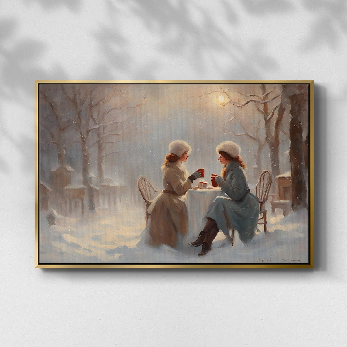 Vintage Landscape-CXC By Wexford Home Framed in Gold Wood Gallery Wrapped Canvas 27 in. x 41 in.