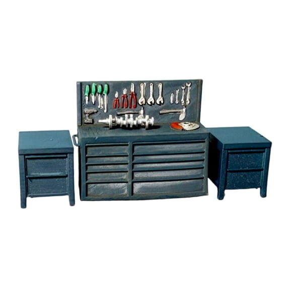 Miniature Garage Diorama Figurine Tool Table Hand Painted Resin Decor for 1 64 Scale Car Workshop Model Scenes