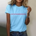 thumbnail image 2 of Womens T Shirts Graphic Valentines Themed Love Letter Printed Cozy Soft Casual Short Sleeve Tee Holiday Party Loose Comfortable T-Shirts for Women Sky Blue XXL, 2 of 6