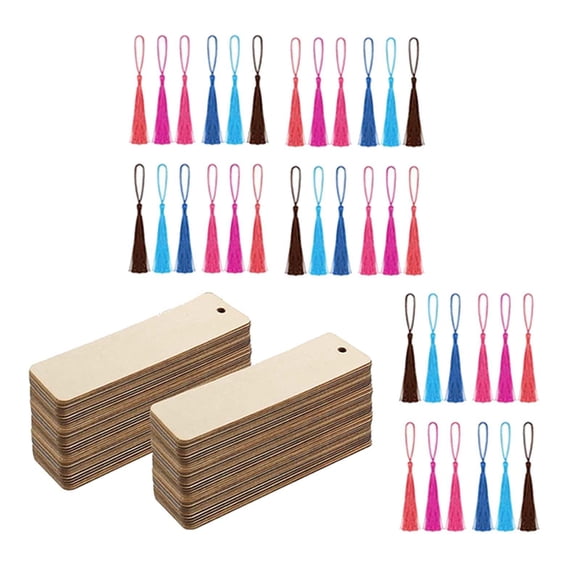 Juego de marcapáginas de madera en , 36x, marcapáginas de madera sin terminar, letrero colgante en para manualidades, etiquetas de marcad