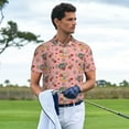 thumbnail image 3 of Honeii Retro 70s 60s Hippie Flower Print Polo Shirt, A Classic Short-Sleeved, Button-Down Golf Shirt for Men,Mens Polo Shirts Short Sleeve-4X-Large, 3 of 6