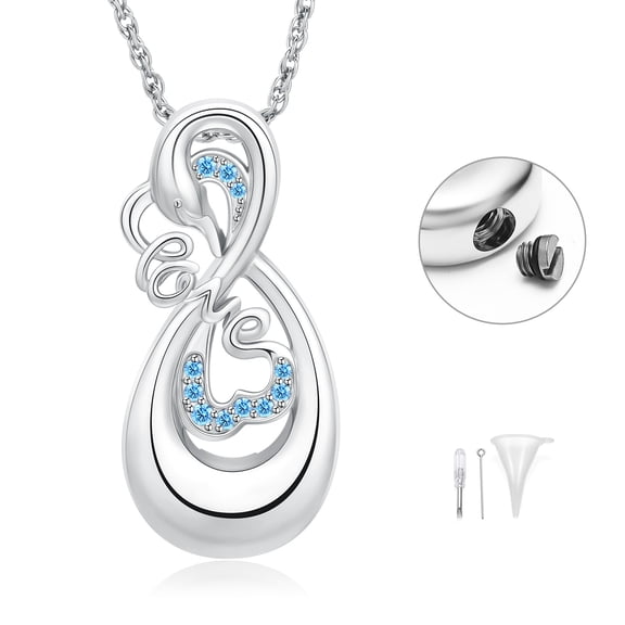 Urn Necklace for Ashes Swan Cremation Jewelry Crystal Ashes Pendant Stainless Steel Keepsake Memorial Urn Jewelry for Women Men