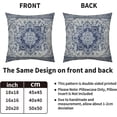 thumbnail image 4 of Blue Floral Pillow Covers 18x18 Set of 2 Vintage Blue Flower Boho Ethnic Carpet Pattern Print Decorative Throw Pillows Bohemian Outdoor PillowCase Linen Farmhouse Cushion Covers Couch Sofa Bed Decor, 4 of 6