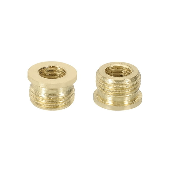 Uxcell 7mm Lamp Finial Cap Brass Adapter, 2 Pcs Male 1/8 IP to Female 1/4-27 Lamp Holder Finial Full Thread Adapter