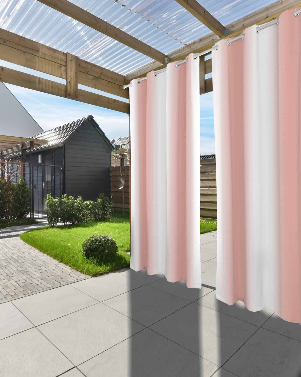 nqOlkjepod Outdoor Curtains for Patio Waterproof, Pink Ombre Outdoor Privacy Panels Grommet, Farmhouse Modern Abstract Art Blackout Outside Curtains for Porch/Cabana/Pergola 54"x108", 2 Panels