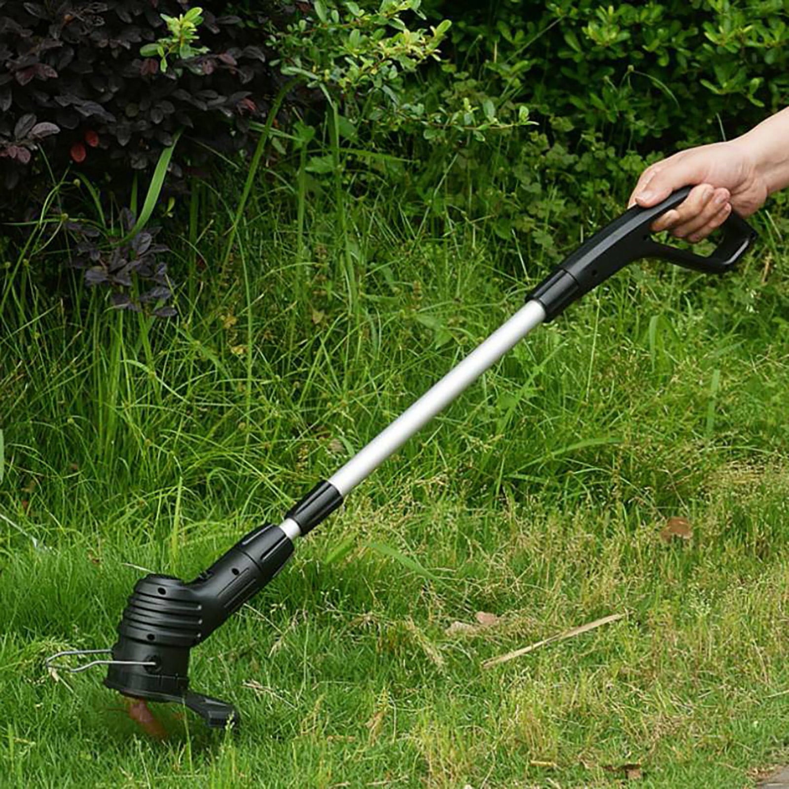 Cordless String Trimmer Edger, Electric Weed Eater Cutter with Telescopic Shaft, Cordless Lawn Trimmer Cordless Rechargeable Grass Trimmer String Grass Trimmer for Garden Lawn