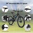 thumbnail image 4 of Ambifirner Mountain Bikes For Men:Outdoor 24 Inch Bike 21-Speed Dual Suspension High-Carbon Steel Mtb Bicycle, Dual Disc Brake For Adult, 4 of 10