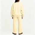 thumbnail image 4 of Szluipve 2 Piece Sets for Women 2 Piece Loungewear Set, Crew Neck Oversized Sweatshirt & High Waist Wide Leg Pants, Solid Color Fleece Casual Matching Tracksuit Beige M, 4 of 6