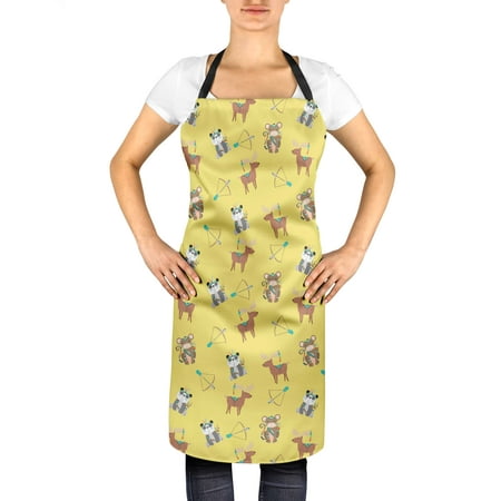 

S4Sassy Yellow Arrow & Reindeer Kids Men Women Cooking Durable Apron Adjustable Ties Chef Bib-24 x 32 Inches