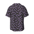 thumbnail image 4 of Goofa Bat Purple Printed Men's Casual Short-sleeved Shirt,Lightweight Breathable Button-down,Summer Casual men's top,Versatile Fashion shirt-Small, 4 of 7
