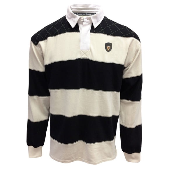 Guinness Adult Men's Cream & Black Rugby Long Sleeve Shirt