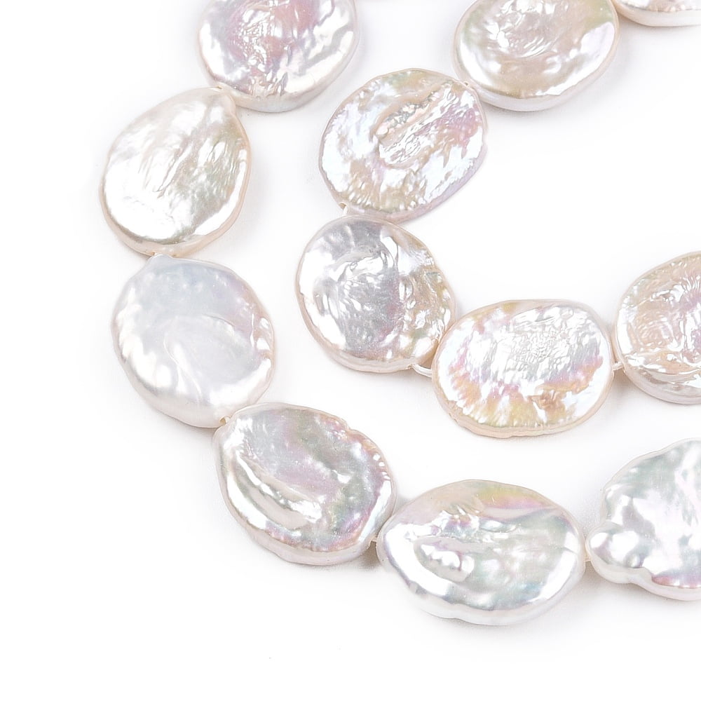 1strand Natural Nucleated Baroque Keshi Pearl Beads Strands Oval Seashell color 16~25x14~15x3~7.5mm Hole: 0.6mm about 23pcs/strand 15.2~15.43''(38~39.2cm) Brown