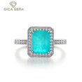 thumbnail image 2 of GICA GEMA 925 Sterling Silver Paraiba Tourmaline Gemstone Wedding Engagement Ring Fine Jewelry, 2 of 5