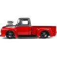 thumbnail image 4 of 1956 Ford F-100 Pickup Truck Red and Dark Gray Metallic with Extra Wheels "Just Trucks" Series 1/24 Diecast Model Car by Jada, 4 of 9