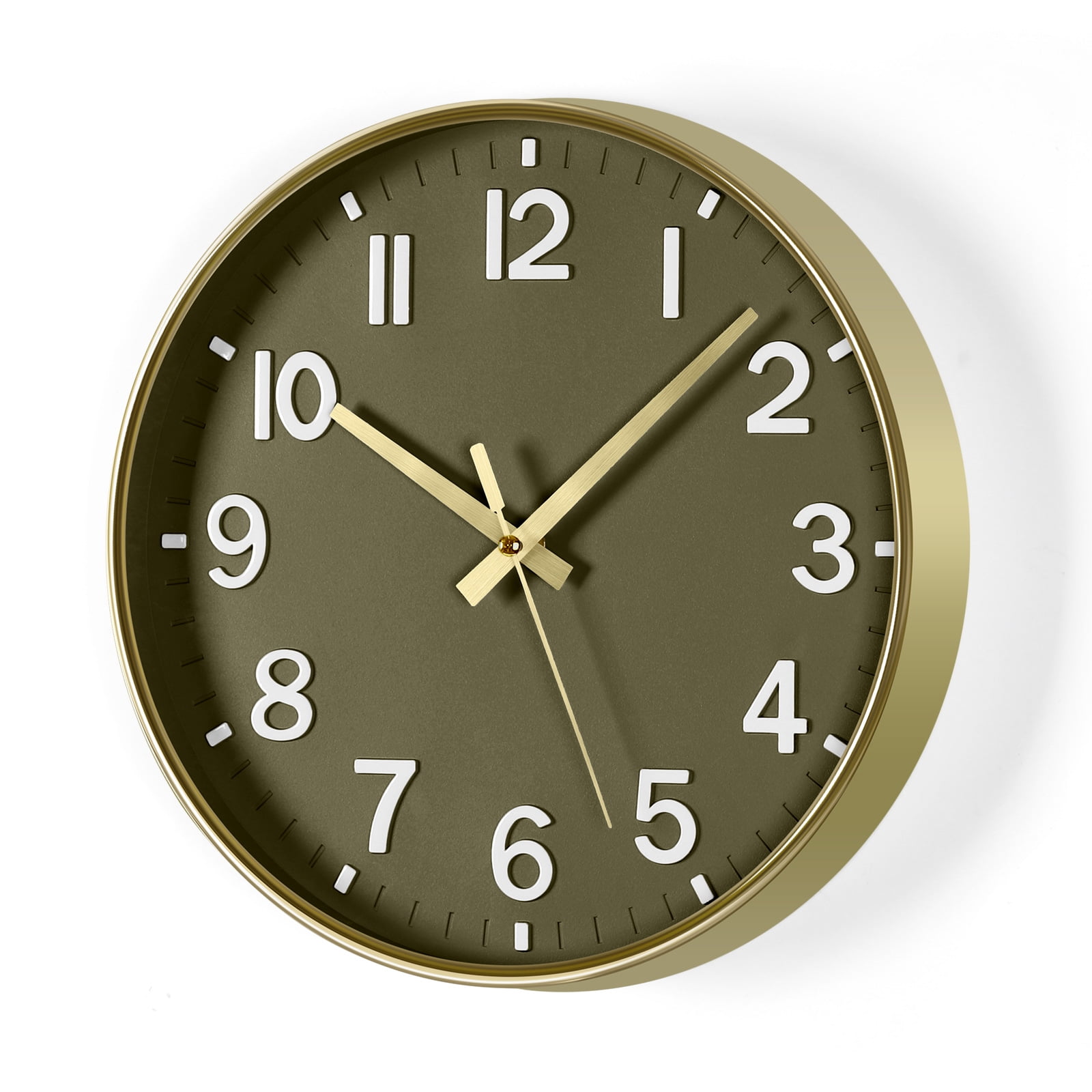 Wall clock Plastic Silent Suitable for decoration 12in Olive Green