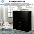 thumbnail image 6 of Enyopro 4 Drawer Dresser for Bedroom, Black Wooden Chest of Drawers, Modern 4 Drawer Chest Storage Dresser for Closet, Living Room, Hallway, 6 of 9