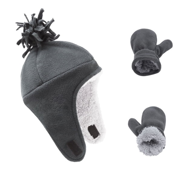 Guantes de dedo con terciopelo otoño e invierno guantes de gorro de lana para niños