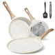 thumbnail image 1 of Juego de 5 piezas de Sartenes y Crepera, Batería de Cocina de Granito, Sartenes Antiadherentes, Libre de PFOS y PFOA, Apto Todo Tipo de Estufas (Crepera 28cm y Sartén 20cm/24cm) Blanco, 1 of 7