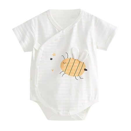

Rovga T Shirt For Girl Summer Toddler Cartoon Pattern Solid Color Breathable Onesie Casual Home Suitable Short Sleeve Kids Tops
