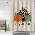 thumbnail image 2 of Fall Shower Curtain Harvest Pumpkin Orange Shower Curtains for Bathroom Leopard Sunflower It''s Fall Y''all Bath Curtains Sets for Autumn Thanksgiving Seasonal Bathroom Decor Fabric Waterproof 72 x 72, 2 of 6