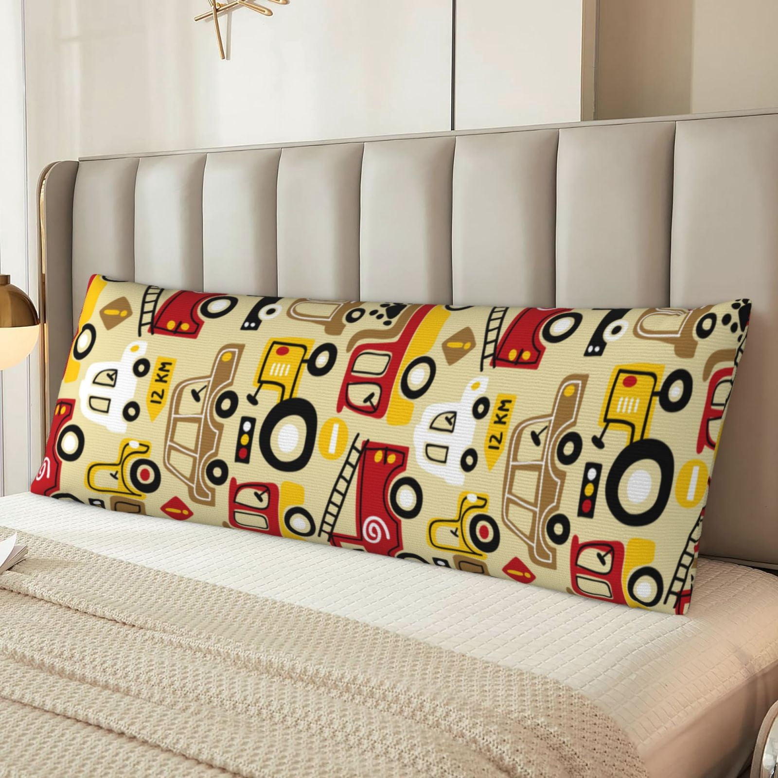 Naloa Vehicles Super Soft 20x60 Body Pillow Case,Long Side Hidden Zipper（PILLOWS ARE NOT INCLUDED）
