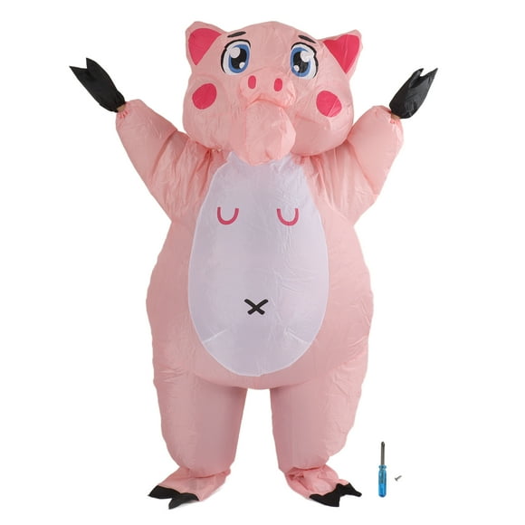 Disfraz inflable de cerdo rosa Nikou para Halloween Disfraz de cosplay para adultos