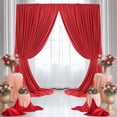 thumbnail image 3 of Cortinas de fondo Wish Care, 244 x 305 cm, poliéster, color rojo, 2 paneles, 3 of 7