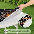 thumbnail image 5 of Halloween Spider Webs with Orange Spiders Round Fitted Tablecloth with Elastic Edge,Dining Table Cover Waterproof,Outdoor Round Tablecloth for Camping,Dining,Indoor and Outdoor, 5 of 7