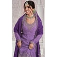 thumbnail image 4 of Indian Party Wear Heavy Designer Salwar Kameez suits Pakistani Sewn Sharara dress ( Purple, 4XL - 50 ), 4 of 6