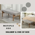 thumbnail image 3 of Dayalane Upholstered End of Bed Bench, Modern Ottoman Tufted Bedroom Bench with Solid Wood Legs for Living Room, Entryway, Vanity, Chenille Grey, 3 of 7