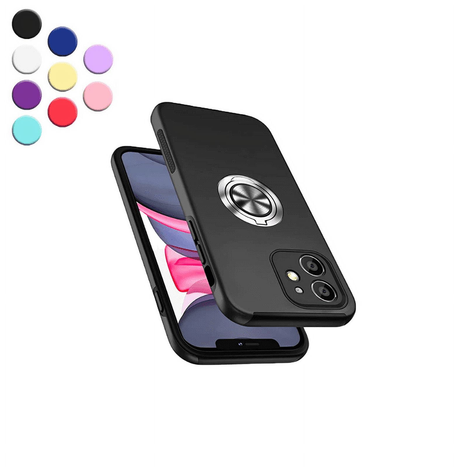 Kick Stand Case for iPhone 11 Heavy Duty with Magnetic Ring Case {Shock Proof-Built in Kickstand - Dual Layer Rubber- iPhone 11} Color Black - By Entronix