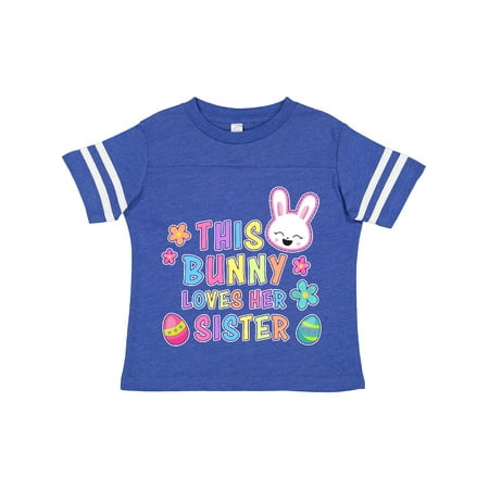 

Inktastic This Bunny Loves Her Sister with Bunny Face and Flowers Gift Toddler Toddler Girl T-Shirt