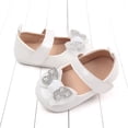 thumbnail image 6 of WEIYLL Girls Athletic Shoes Summer Flat Bottom Lightweight Rhinestone Ribbon Bow Princess White Baby Casual Footwear 0-6 Months, 6 of 8