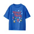 thumbnail image 2 of Graphic Apparel Christmas Youth Merry Moody Ornaments And Snowflakes T-Shirt - Royal - Large, 2 of 4