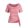 thumbnail image 3 of Tamaño más Marled nudo del lazo camiseta sin mangas y Scoop Conjunto Rosegal Camisetas tallas grandes, 3 of 5