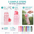thumbnail image 4 of 650ML Sports Water Bottle with Lanyard, Leak-Proof PET Portable Water Jug with Wide Mouth, Lightweight Fitness Bottle for Gym, Travel, Camping & Outdoor, 4 of 7