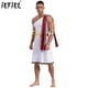 thumbnail image 2 of Disfraces de Cosplay de guerrero Toga para hombre, rey romano, gladiador, con mangas, Toga griega antigua, un hombro, bordado, puños de bata, 2 of 5