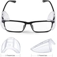 thumbnail image 3 of Protectores laterales para gafas de seguridad para gafas graduadas, protectores laterales transparentes para gafas sin cordones, se adapta a gafas pequeñas a grandes (grandes) ER, 3 of 5