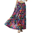 thumbnail image 2 of Cueply Womens Flowy Long Maxi Skirt Pleated Elastic High Waist Drawstring Tiered Skirts with Pockets, 2 of 7