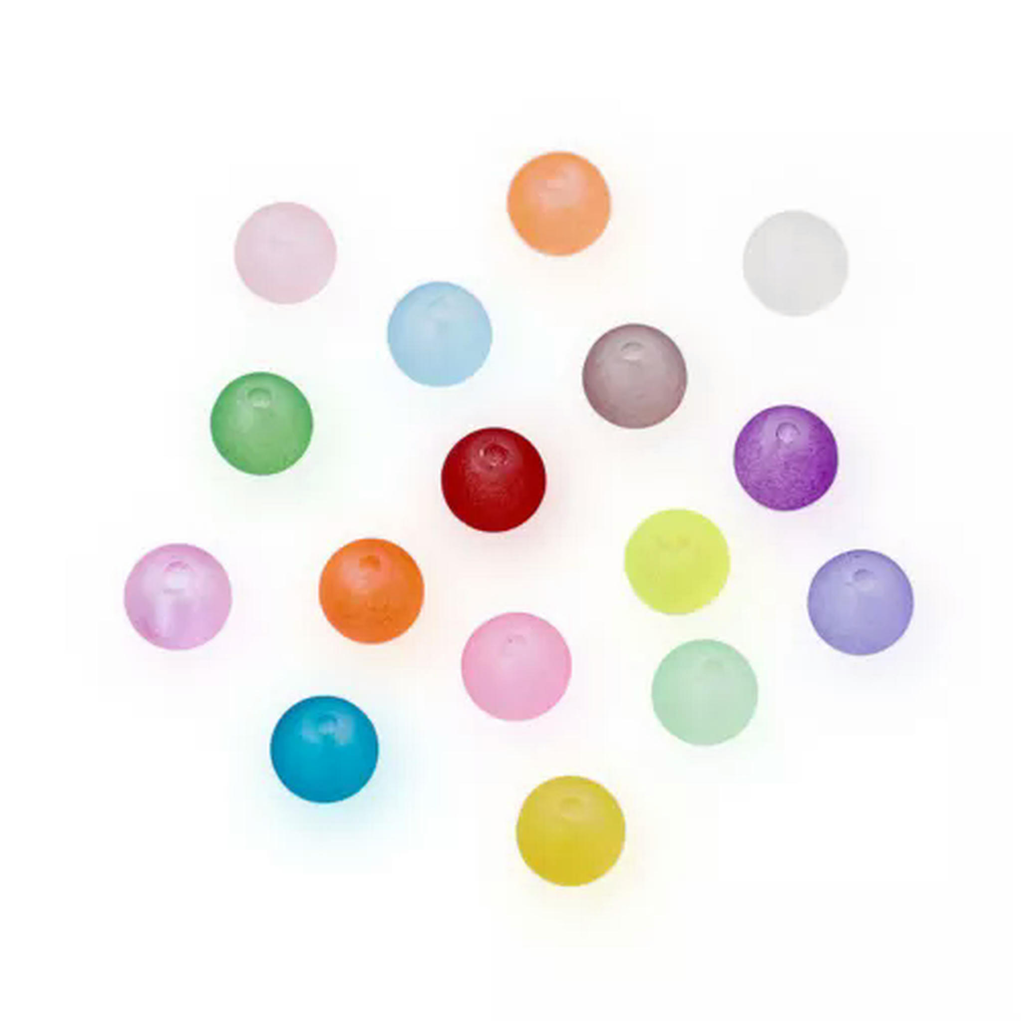 U8MO 500pcs Colorful Frosted Glass Beads Round Smooth Matte Loose Bead Beading 4~10mm-8mm