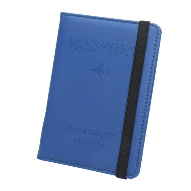 Protector de cubierta de pasaporte Cartera de viaje con bloqueo RFID para hombres y mujeres que viajan Azul Yinane Titular del pasaporte