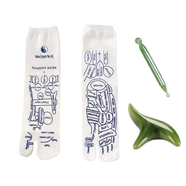Fiudx Calcetines de Reflexología, Set de Masaje de Pies, Algodón de Alta Elasticidad, Kit de Acupresión, Tallas para Hombre y Mujer, Regalo para El Día Del Padre, Accesorios de Resina Natural.