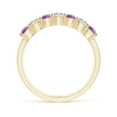 thumbnail image 2 of ANGARA Natural 0.4 Ct. Amethyst with Diamond Non Eternity Stackable Ring in 14K Yellow Gold for Women (Ring Size: 11.5), 2 of 9