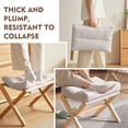 thumbnail image 2 of GIRACOA Folding Wooden Footrest Stool – Padded Collapsible Small Ottoman, Portable Foot Rest for Couch & Sofa, Grey, Ideal for Living Room & Bedroom, 2 of 7