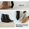 thumbnail image 5 of Soda Women Ankle Boots Pointed Toe Low Heel Rhinestone Bling Short Western Cowboy Booties Side Zipper BREW-S Silver 7, 5 of 5