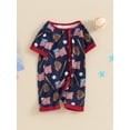 thumbnail image 3 of Bagilaanoe 4th of July Jumpsuit for Newborn Baby Girl Short Sleeve Print Romper 3M 6M 12M 18M Infant Independence Day Clothes, 3 of 7
